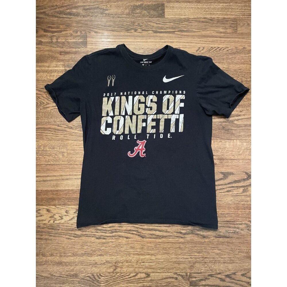Nike Alabama Crimson Tide 2017 National Champions Kings of Confetti T-Shirt Sz M